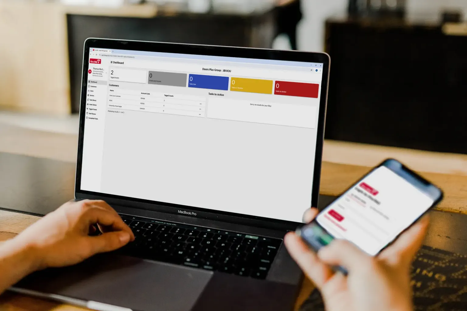 FireTAG Dashboard Laptop and Phone